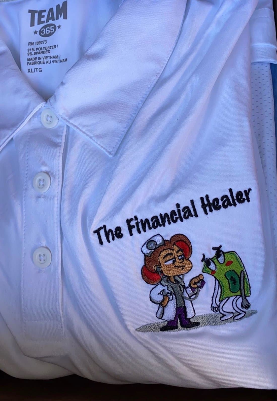 Project photo for Financial Healer, Embroidery · Sport Polo
